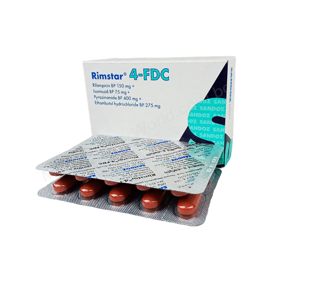 Rimstar 4-FDC- 通用的 Ethambutol + Isoniazid + Pyrazinamide + Rifampicin- Nevian Lifescience Pharma